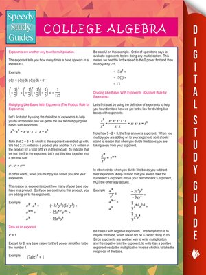College Algebra - ebook